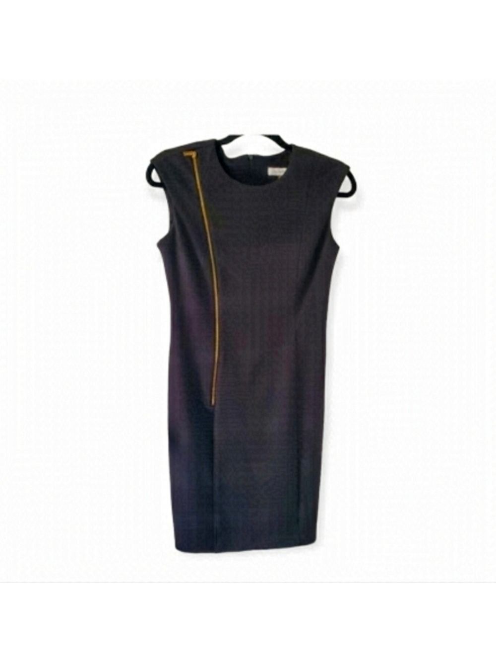 Size 2 Calvin Klein Black Midi Formal Business Dress